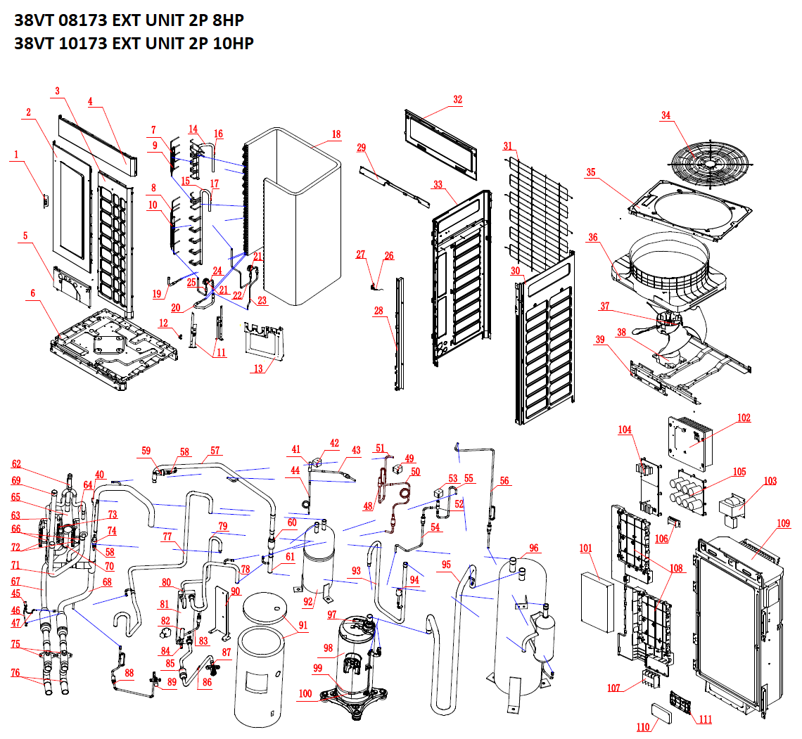 VRF- UNITE EXTERIEURE 3 TUBES HR-8HP