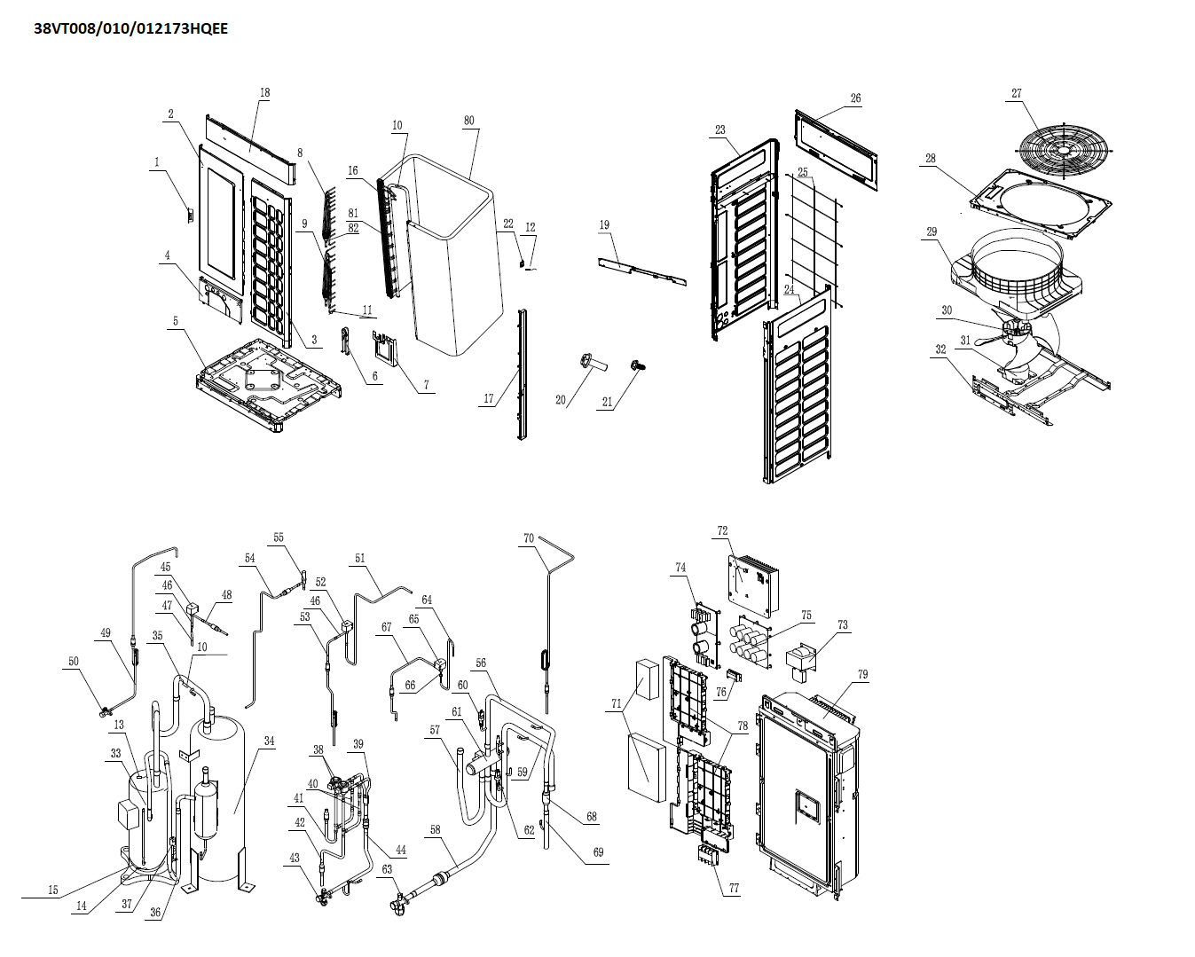 VRF- UNITE EXTERIEURE 2 TUBES-10HP