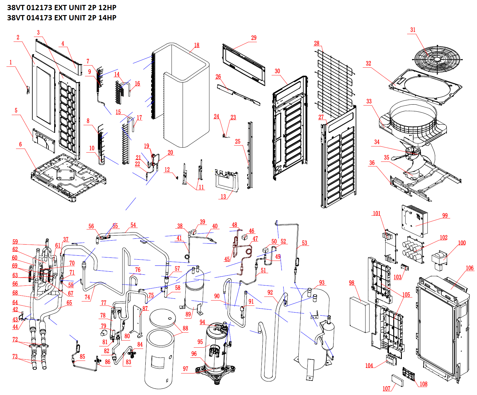 VRF- UNITE EXTERIEURE 3 TUBES HR-12HP
