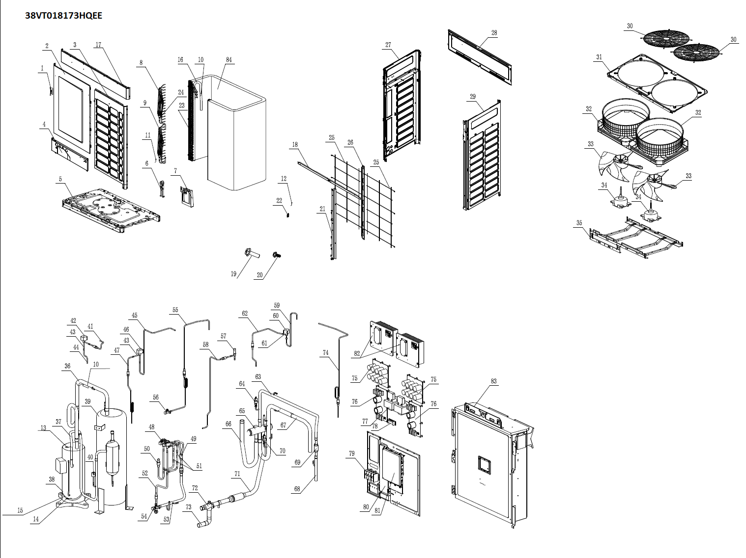 VRF- UNITE EXTERIEURE 2 TUBES-18HP