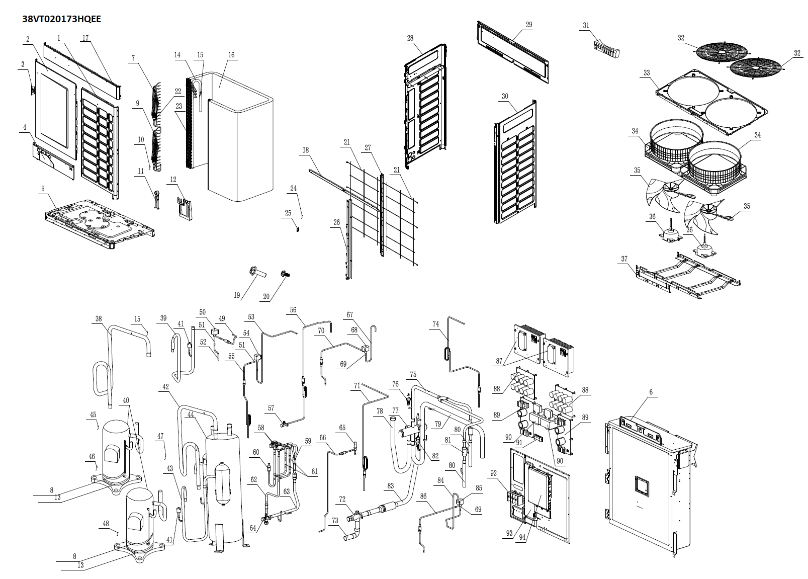 VRF- UNITE EXTERIEURE 2 TUBES-20HP