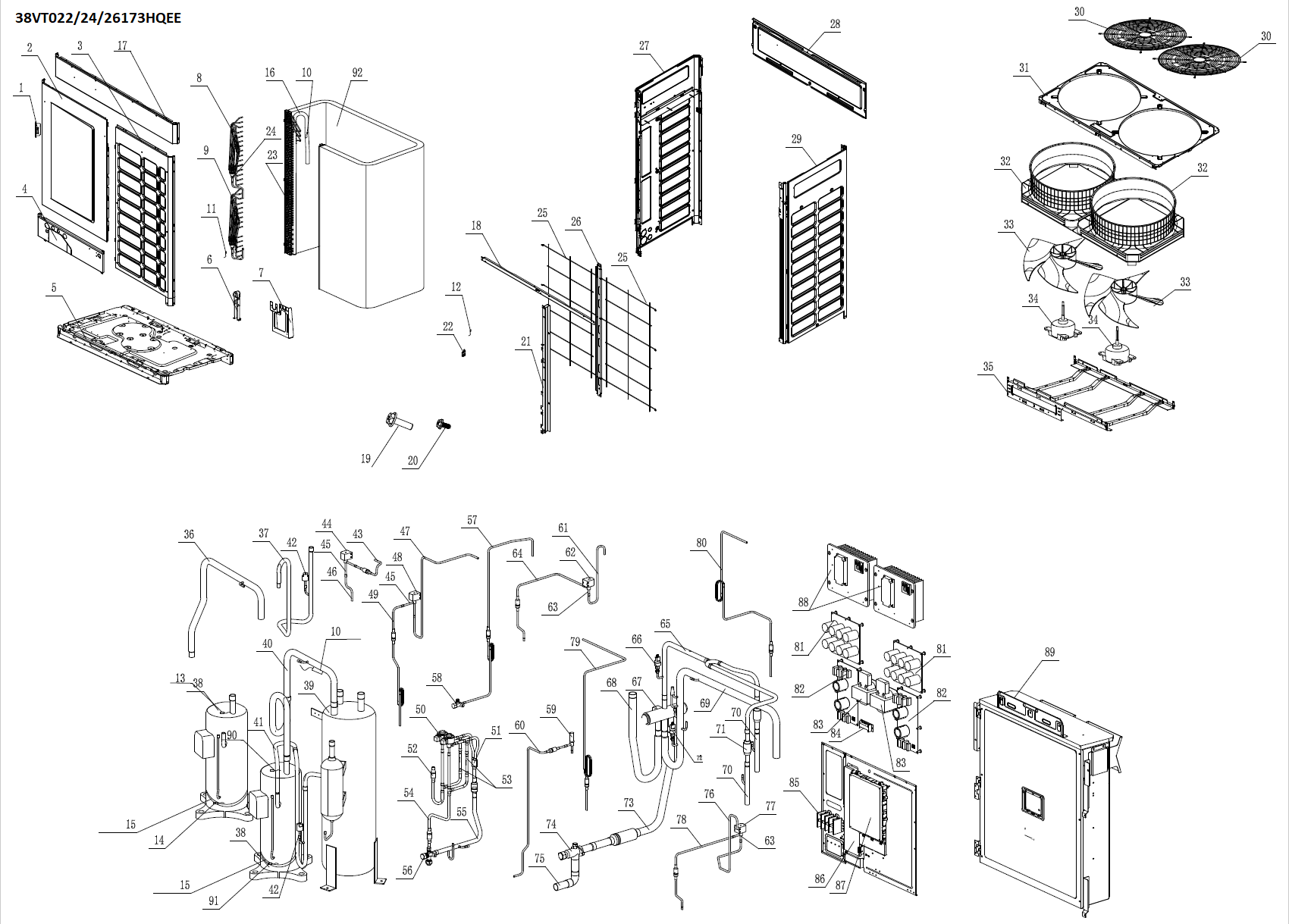 VRF- UNITE EXTERIEURE 2 TUBES-26HP
