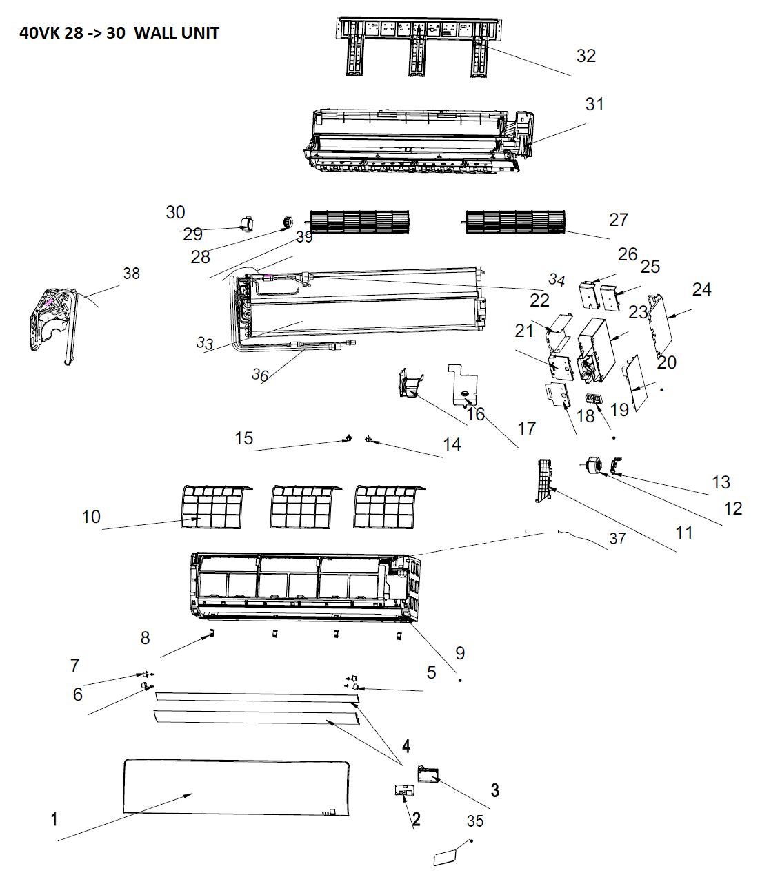VRF- MURALE 30KBTU/H=40VK030S-7S2QEE