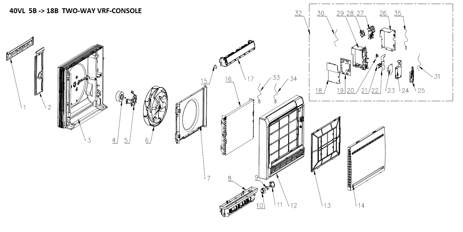VRF-CONSOLE DOUBLE-FLUX-9KBTU/H