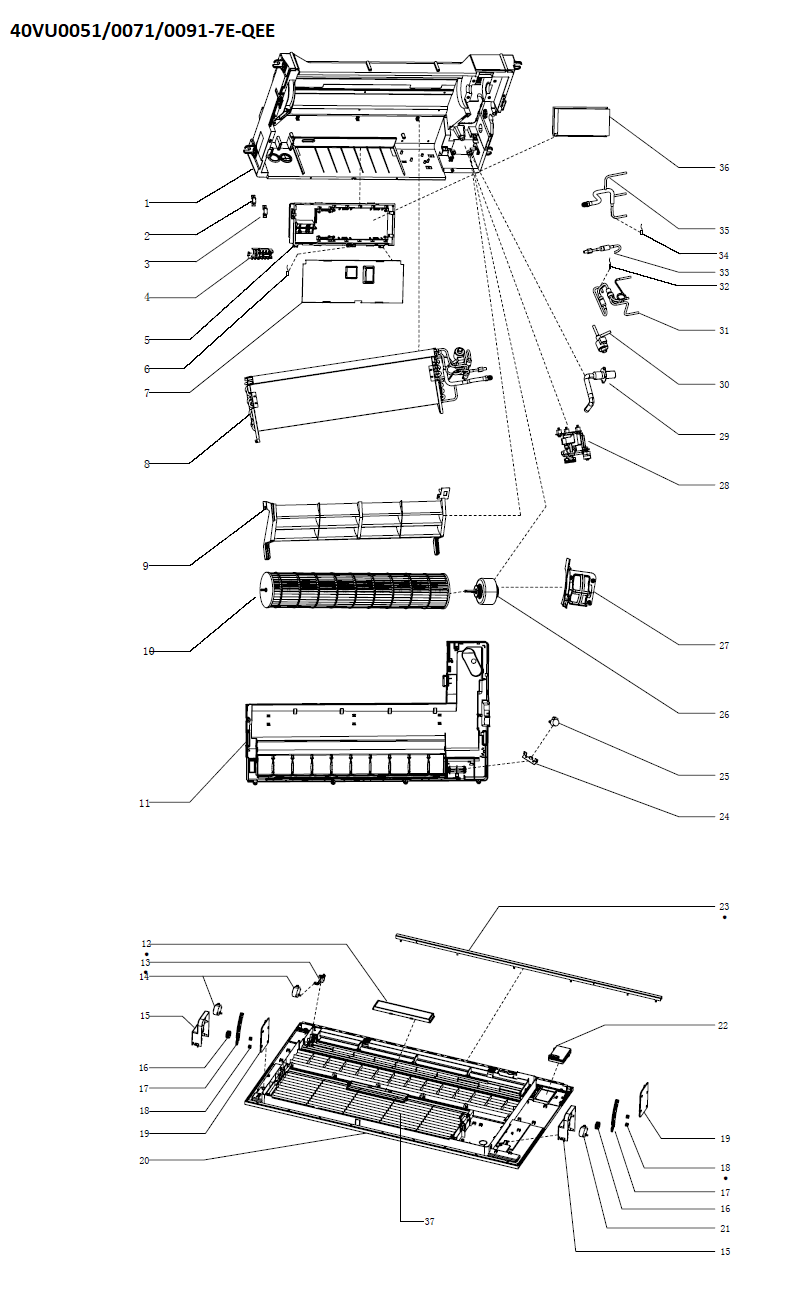 VRF-CASSETTE 2 VOIES SS PANN.-7KBTU/H