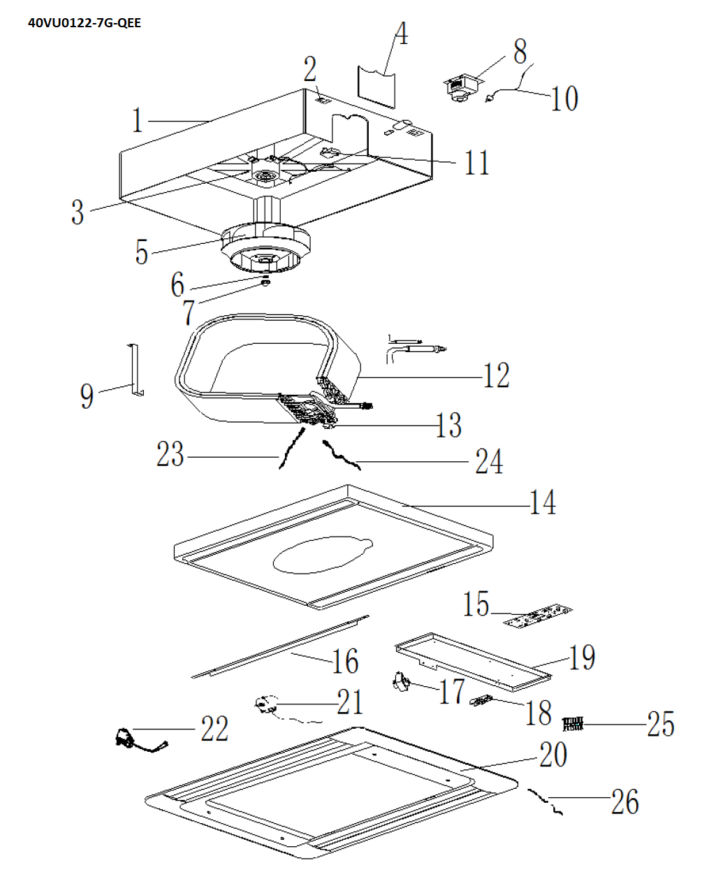 VRF-CASSETTE 2 VOIES SS PANN.-12KBTU/H